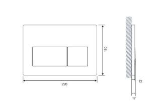 Клавиша смыва Cersanit Presto BU-PRE/Cm хром матовый