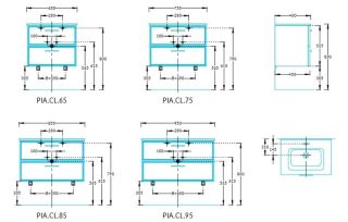 Тумба под раковину Kerama Marazzi Piano Classic PIA.CL.95\BLU.M 95 см ясень синий матовый