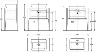Тумба под раковину Kerama Marazzi Plaza Classic Neo PL.CN.80.1+1\WHT.M 80 см белый матовый