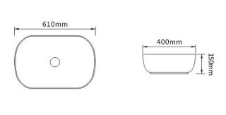 Раковина накладная SantiLine SL-1091 61см белый