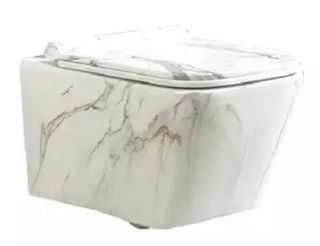 Унитаз подвесной SantiLine SL-5007MRB безободковый серый мрамор