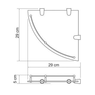 Wasserkraft K-544 Полка стеклянная угловая