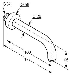 Излив для ванны Kludi Bozz чёрный матовый 3850539