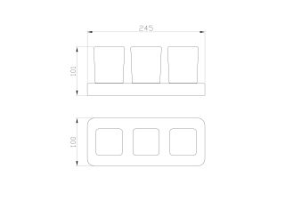 Три стакана для зубных щеток с держателем Wonzon & Woghand Lotte WW-8338-BG брашированное золото