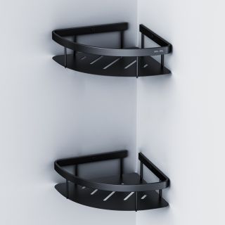 Полка для душа угловая двойная Am.Pm Sense L чёрный матовый A7454222