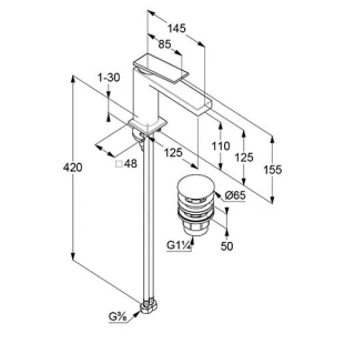 Смеситель для раковины Kludi Decus 542880575 хром
