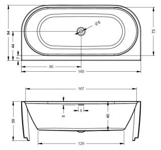 Акриловая ванна с подсветкой Riho Desire Back2Wall Velvet LED B089002105 180х84см светодиоды под ванной белый матовый