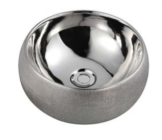 Раковина накладная Boheme серебро 863