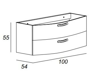 Тумба под раковину Cezares 100x55 Bianco Lucido Comfort 54281