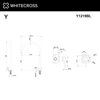 Смеситель для раковины с выносным управлением WHITECROSS Y Y1219GLB брашированное золото