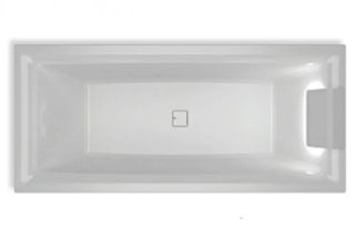 Акриловая ванна с подсветкой Riho Still Square LED Fall B100033005 170х75см светодиоды и подголовник справа заполнение через перелив белый