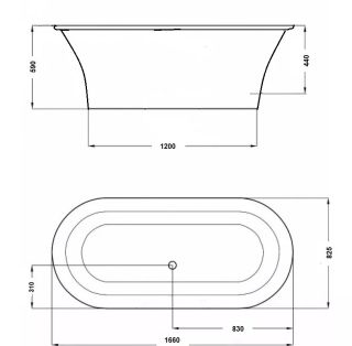 Ванна из искусственного камня AquaStone Гавана 166x82см белый