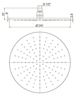 Верхний душ Paini 50CR759/25EBI 25см хром