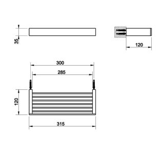 Полка-решётка Gessi Rettangolo 20947.726 брашированная бронза