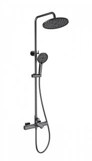 Душевая стойка Wonzon & Woghand Solid WW-C3011-A-BGG с термостатом тёмный графит