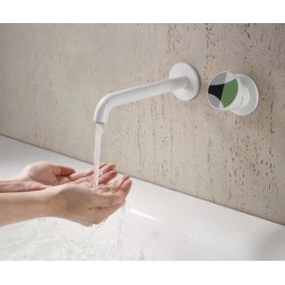 Смеситель для раковины встраиваемый Bronze de Luxe 9007W-G, белый/зеленый