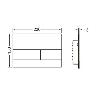 Клавиша смыва TECE TECEsquare II PVD 9240843 с покрытием против отпечатков пальцев никелированный сатин