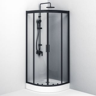 Душевой уголок Am.Pm Gem 80x80см чёрный матовый W90G-401-080BT