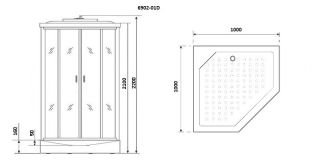Душевая кабина Niagara Premium NG-6902-01D BLACK 100х100 см
