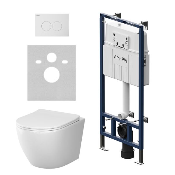 Унитаз с инсталляцией AM.PM Like IS100101.801900 белый