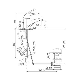 Смеситель для раковины Rav Slezak Sazava SA327.5 хром