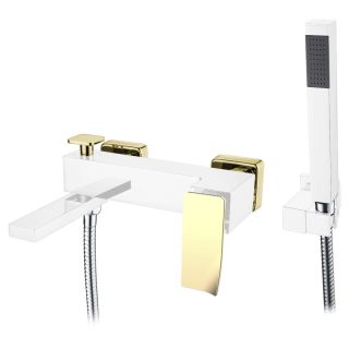 Смеситель для ванны Boheme Q 143-WG.2 белый/золото