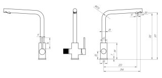 Смеситель для кухни Paini Primavera PRCR6433VEB90 с подводом для фильтра хром