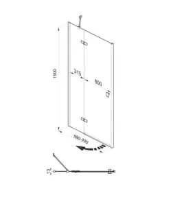 Душевая дверь Triton Бруно Щ0000053750 99 см профиль хром стекло прозрачное