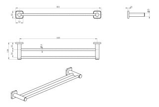 Вешалка для полотенец Wonzon & Woghand WW-V1102-CR хром