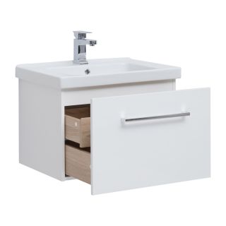 Тумба подвесная Dreja.Rus BIG INN 65 под умывальник Гармония 65, белый глянец