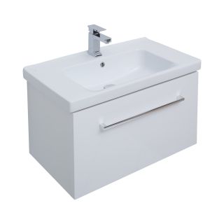 Тумба подвесная Dreja.Rus BIG INN 80 под умывальник Гармония 80, белый глянец