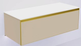 Тумба под раковину Armadi Art Quatro 790-M1-120-D-MG-LED 120 см с подсветкой бежевый/золото матовое