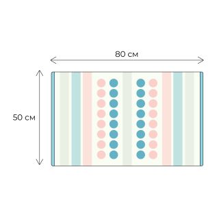 Коврик для ванной 1-ый Fixsen LOTUS, mix (розовый+синий+белый+серый), 50х80см (FX-8030W)