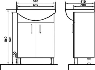 Тумба с раковиной Orange Роса LA-50TUW+RA белый