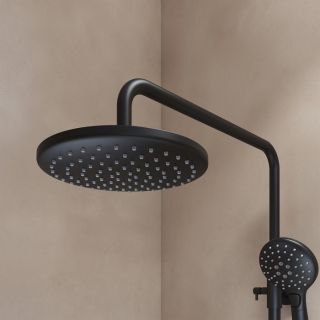 Душевая система с тропическим душем IDDIS Ray RAYBL3Fi06 чёрный матовый