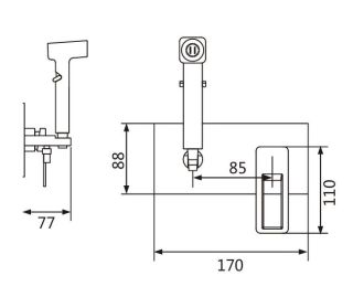 Гигиенический душ со смесителем Shevanik S6805C белый
