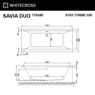Гидромассажная ванна WHITECROSS Savia Duo 0103.170080.100.SOFT.WH 170x80 Soft белый