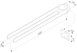 Двойная вешалка-вертушка для полотенец Am.Pm Inspire 2.0 40см чёрный матовый A50A32622