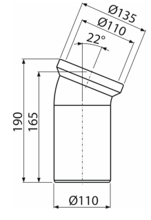 Колено для унитаза AlcaPlast 22° A90-22