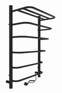 Полотенцесушитель электрический Indigo Hit LHE80-50BRR с полкой 80x50 см чёрный муар