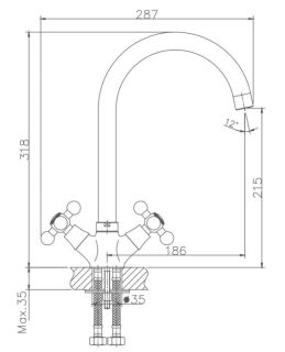 Смеситель для кухни Haiba HB4119-5 сатин
