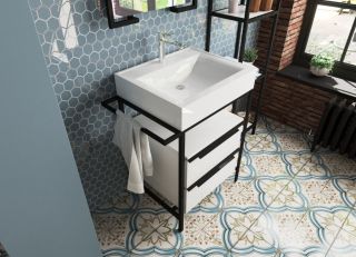 Напольная тумба с раковиной Эстет Comfort Loft ФР-00003613 70см два ящика белый