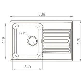 Мойка кухонная Reflexion Bolero 74-GR RF0574GR серый