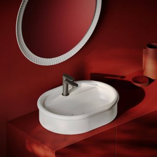 Зеркало Artceram Lord ACS018 05 00 рама керамическая с подсветкой белое