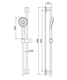 Душевой гарнитур Kerama Marazzi Futura 851KM.01.093 чёрный матовый