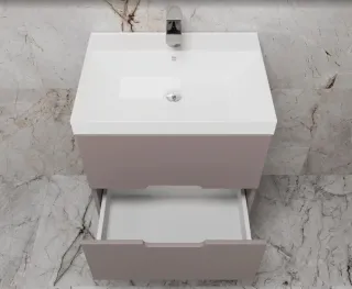 Подвесная тумба под раковину Style Line Матис ЛС-00002296 60 см тауп тёмный