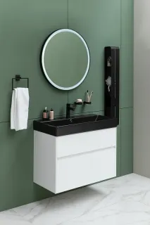 Полка Aquanet Магнум 326458 130 см чёрный матовый