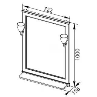 Зеркало Aquanet Валенса 180142 70 см белый краколет/серебро