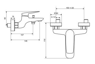 Смеситель для ванны Paini Laguna LAYO111 чёрный