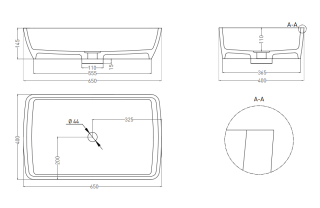 Накладная раковина Salini Gloria 11 S-Stone 1102212M 65см белый матовый